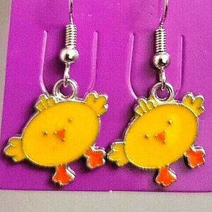 Womens Handmade Easter Baby chick Earrings